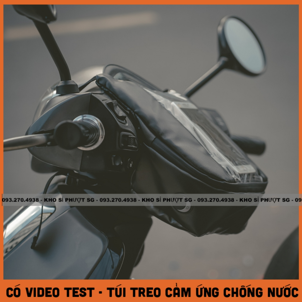 Túi treo đầu xe máy chống nước - kháng mưa nhẹ cảm ứng treo đầu xe máy chạy Grab Shipper