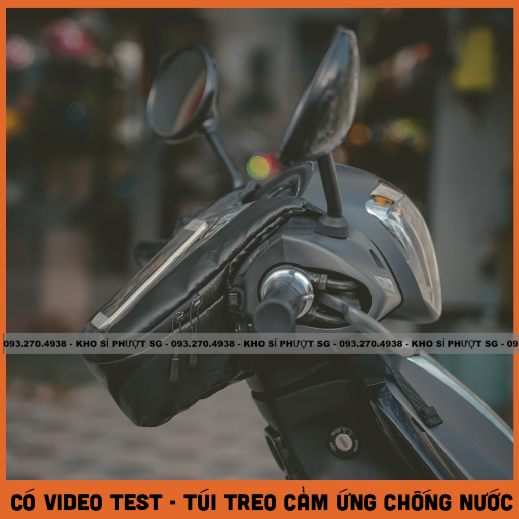 Túi treo đầu xe máy chống nước - kháng mưa nhẹ cảm ứng treo đầu xe máy chạy Grab Shipper