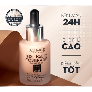 Kem nền Catrice HD Liquid Coverage Foundation 30ml (Nhập khẩu chính hãng)