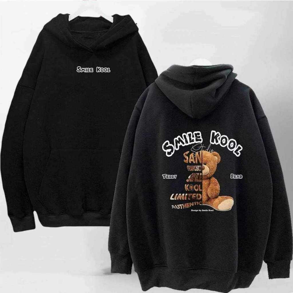 Áo hoodie form rộng tay bồng mũ hai lớp