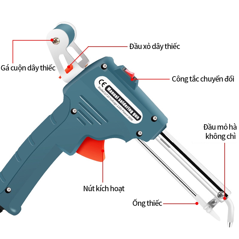 MỎ HÀN THIẾC、SÚNG HÀN TỰ ĐỘNG、60W GIA NHIỆT CỰC NHANH