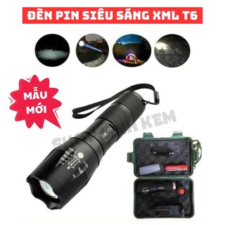 Đèn pin siêu sáng - xml t6 fullbox, pin trâu - 5 chế độ chiếu sáng - tặng kèm pin 3v7 -