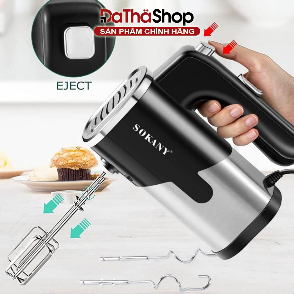 Máy Đánh Trứng Cầm Tay SOKANY SK- 6621 800W Có 5 Tốc Độ Điều Chỉnh Chuyên Dụng