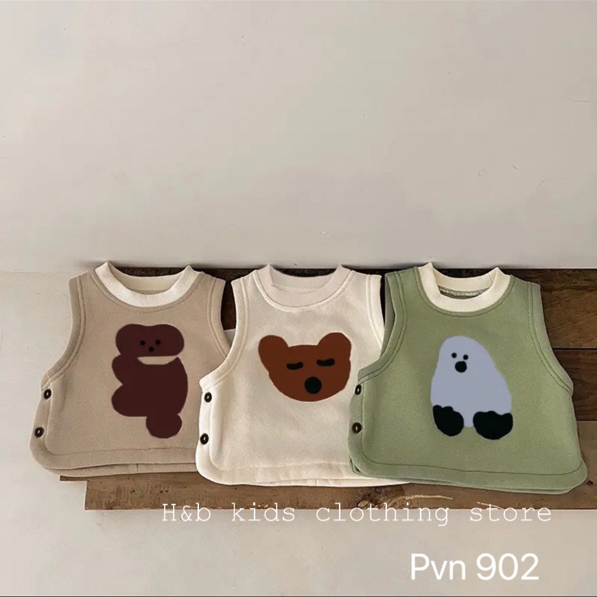 Áo Gile chất nỉ 2 mặt cho bé trai và bé gái từ 4-14kg