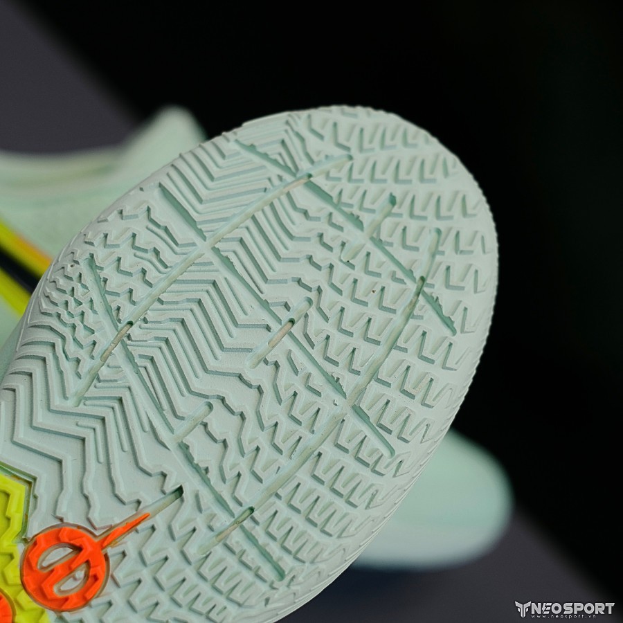 Giày Bóng Đá Futsal Tiempo 9 Pro Xanh Mint Gót Cam IC