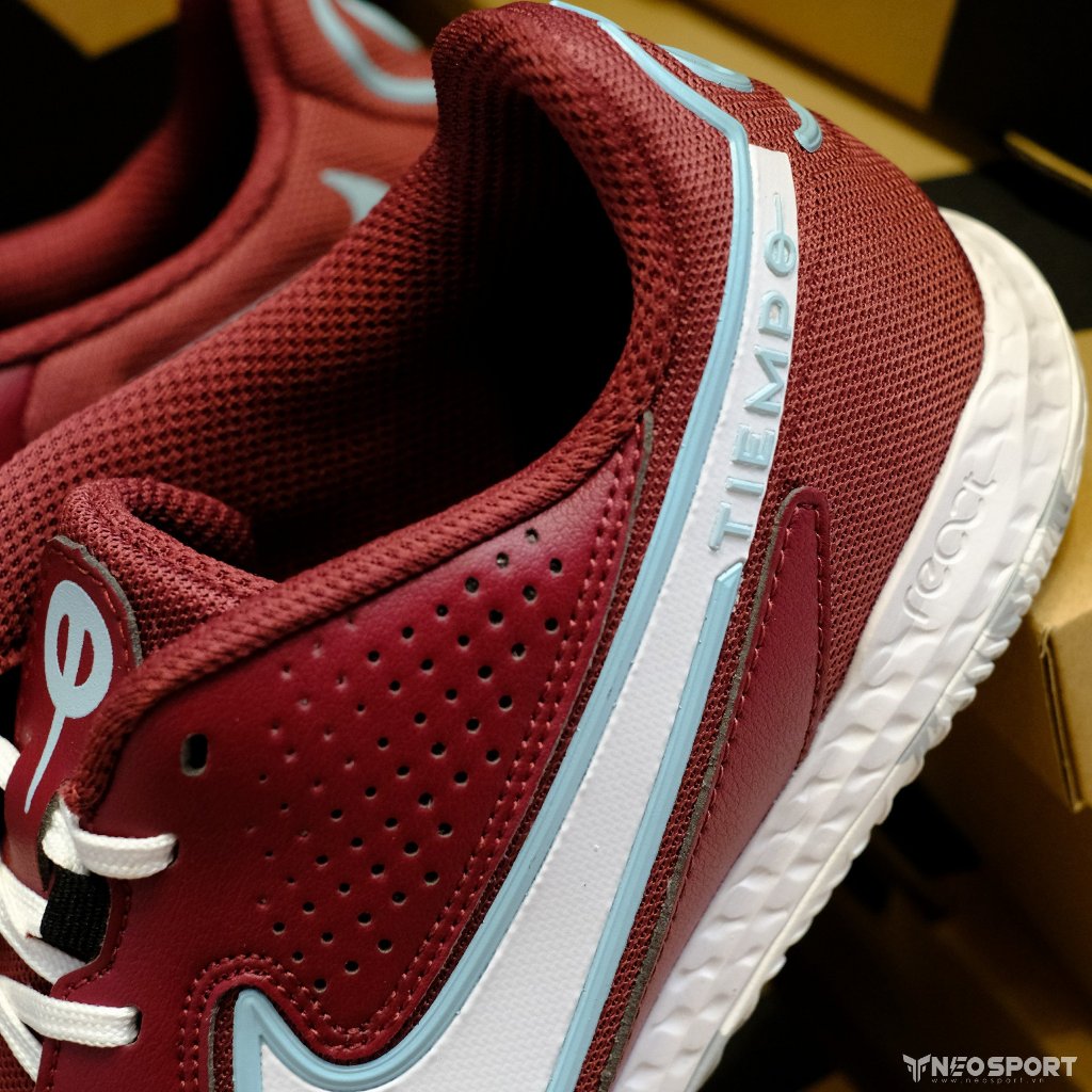 Giày Bóng Đá Futsal Tiempo 9 Pro Đỏ Đô Đế Camo IC