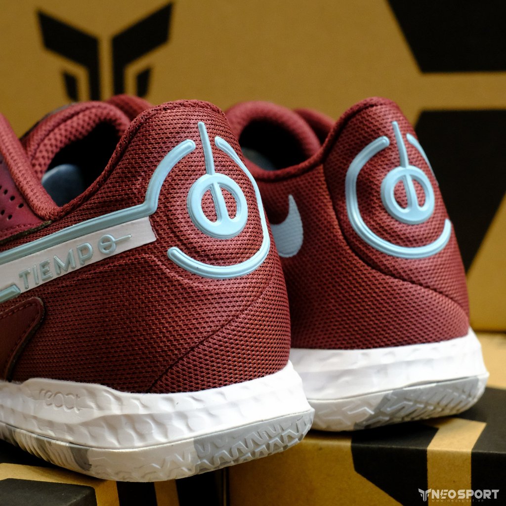 Giày Bóng Đá Futsal Tiempo 9 Pro Đỏ Đô Đế Camo IC
