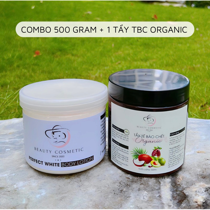COMBO KEM BODY 500 GRAM + 1 TẨY TBC ORGANIC 500ML