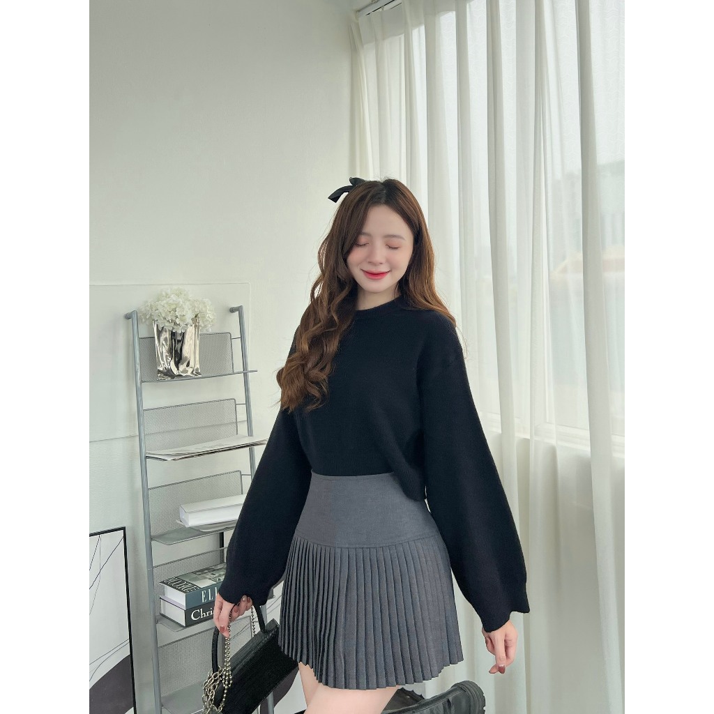 Áo len basic trơn dáng croptop KIMII 786 P13k16