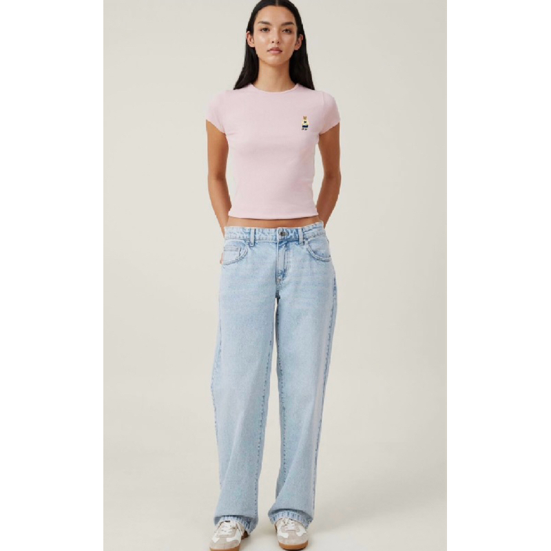 Áo thun croptop lửng whoau thêu gấu dễ thương vnxk