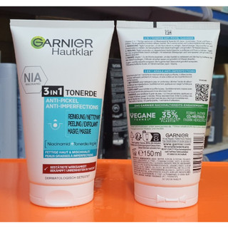 Sữa Rửa Mặt Garnier Skinactive 3in1 Tonerde mẫu mới