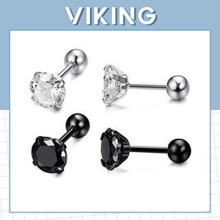 (GIÁ 1 CHIẾC) Khuyên Tai Bông Tai Nam Nữ Nụ Đá Tròn Chốt Bi Thép Không Gỉ