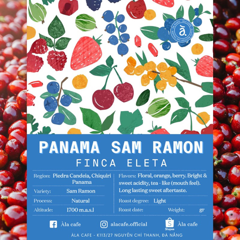 Cà phê Specialty Panama Sam Ramon rang light gói 100gram