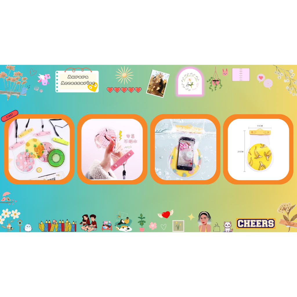 Túi bảo vệ điện thoại chống nước hình trái cây