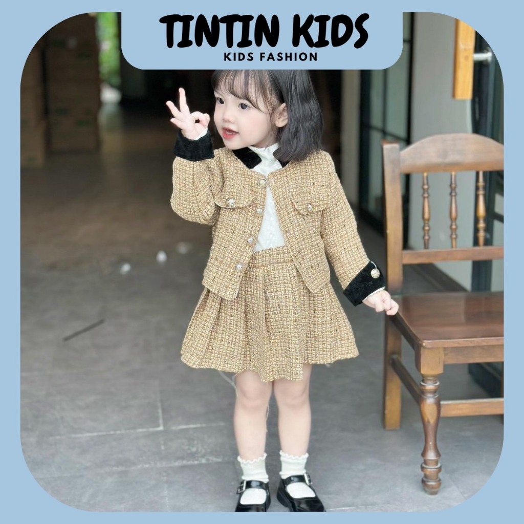 Set dạ cao cấp lọa 1 dài tay 3 màu dành cho bé gái từ 7-18kg