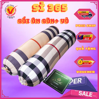 Ruột gối ôm dài 100x30cm làm bằng gòn, + tặng 1 vỏ gối cotton, gối hơi, hàng VN cao cấp - gối ôm hơi - gối ôm dài