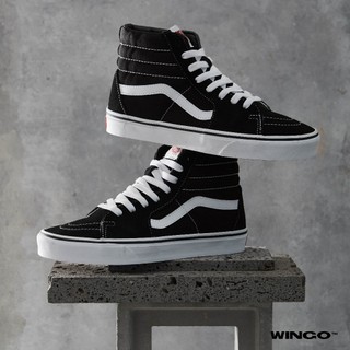 (Giày Chính Hãng) Vans Sk8 Hi Classic Black/White