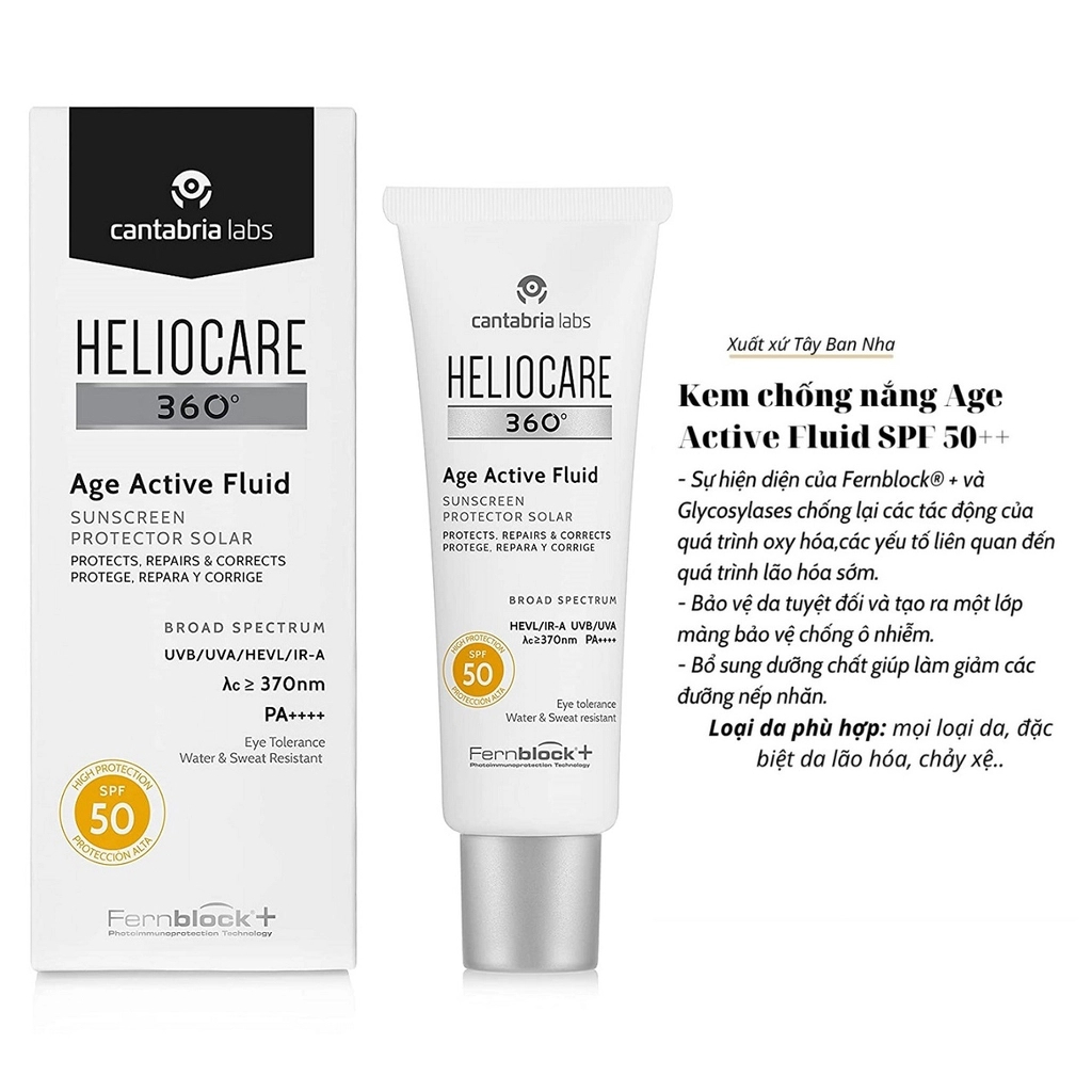 Kem chống nắng Heliocare dành cho da khô, dầu, mụn nhạy cảm, sạm nám, lão hóa 50ml