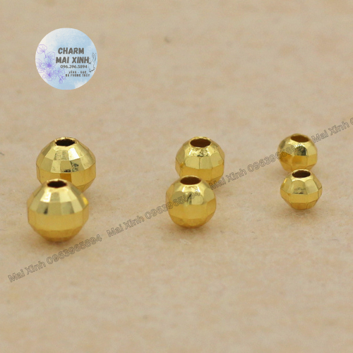 Bi Bạc Pha Lê - Màu Bạc Trắng 925 & Bạc Phủ Vàng - Charm Xâu Phối Vòng Tay Phong Thủy May Mắn Nam, Nữ