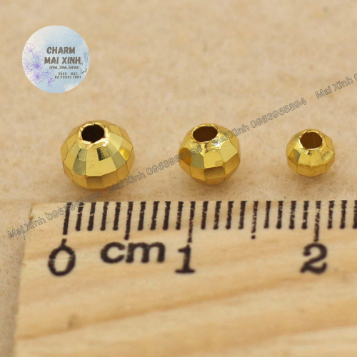 Bi Bạc Pha Lê - Màu Bạc Trắng 925 & Bạc Phủ Vàng - Charm Xâu Phối Vòng Tay Phong Thủy May Mắn Nam, Nữ