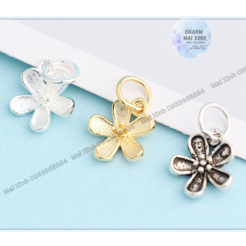 Hoa Dương Tử Kinh Treo - Bạc 925 - 3 Màu Sắc - Charm, Phụ Kiện Xâu, Mix Vòng Phong Thủy Nam, Nữ