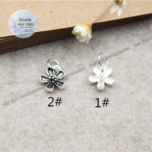 Hoa Dương Tử Kinh Treo - Bạc 925 - 3 Màu Sắc - Charm, Phụ Kiện Xâu, Mix Vòng Phong Thủy Nam, Nữ