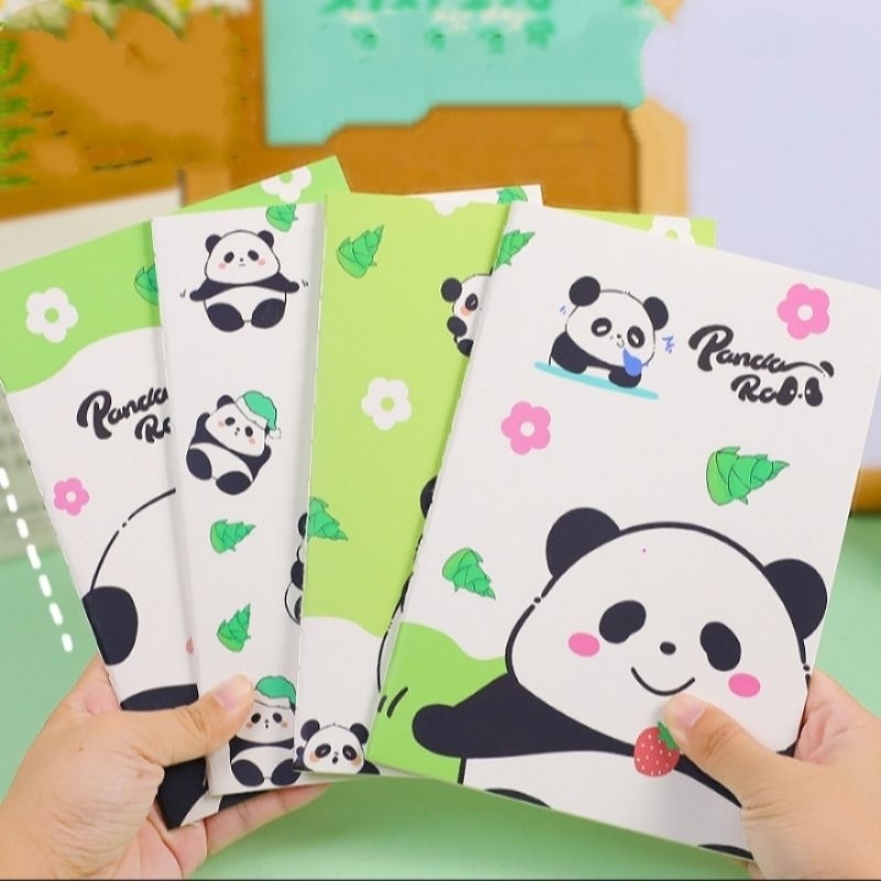 Sổ A5 kẻ ngang hình panda gấu trúc hoa hoa