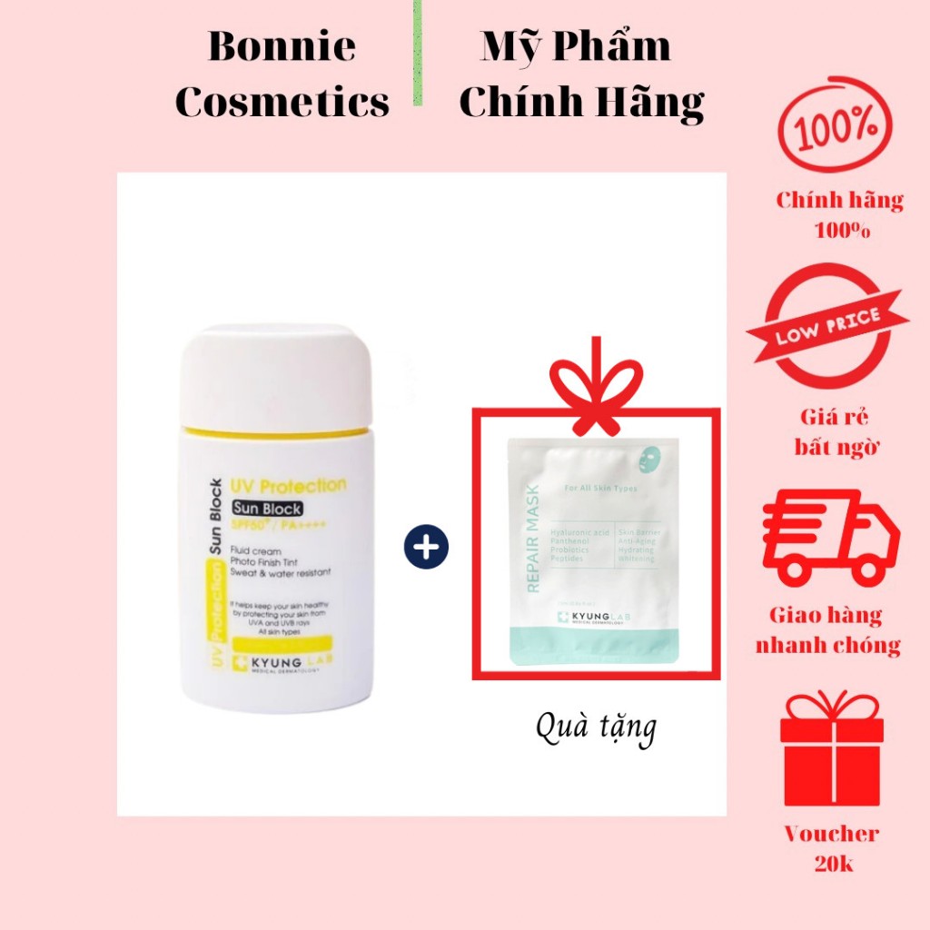 Kem chống nắng KyungLab màu vàng SPF50+ PA++++ bảo vệ da trước tác động tia cực tím 50ml - BonnieCosmetics