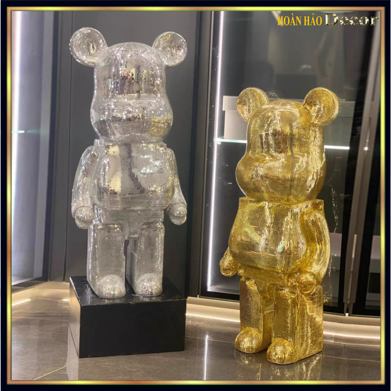 Tượng bearbrick bling đính đá trang trí vô cùng sang trọng và thời thượng, bearbrick 80cm, Bling 80cm