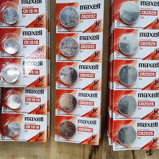 Vỉ 5 viên pin 3v maxell lithium cr2032 / cr2025 / cr2016 - made in japan