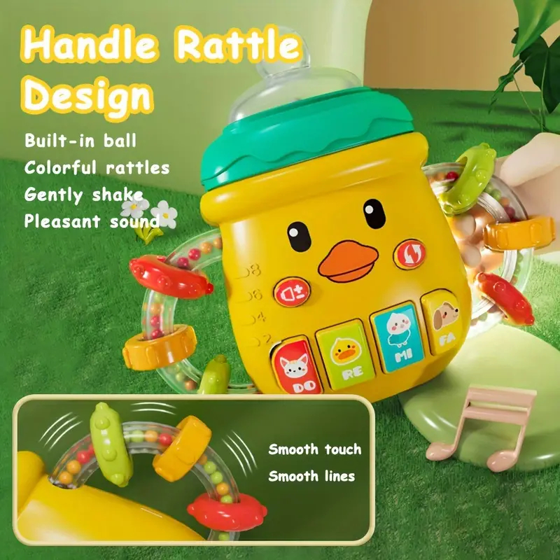 Đồ Chơi Lục Lạc Hình Bình Sữa Đáng Yêu Có Nhạc Và Phát Sáng Cho Bé Từ 10M+