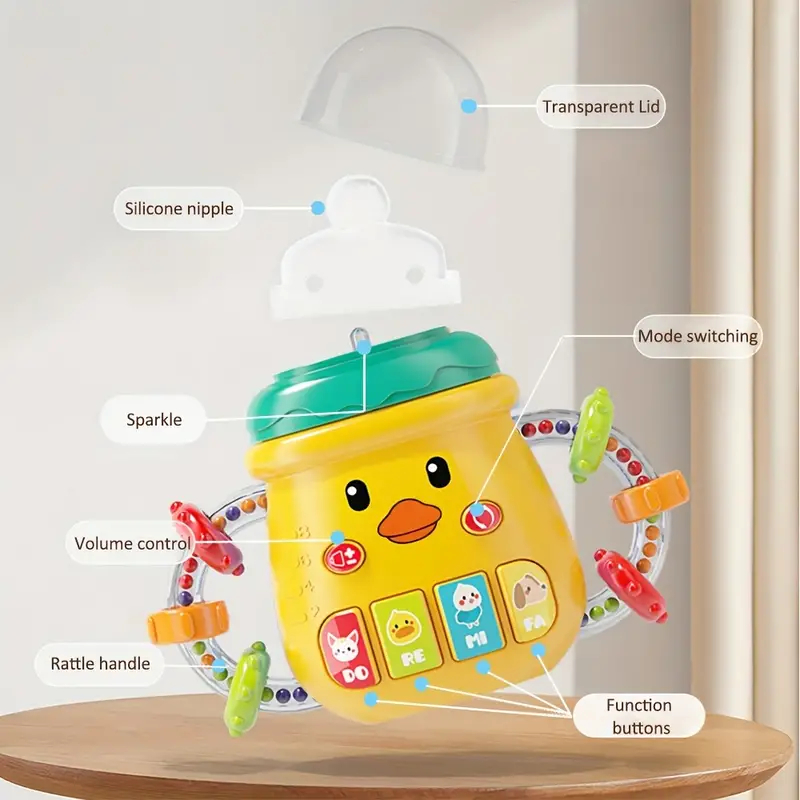 Đồ Chơi Lục Lạc Hình Bình Sữa Đáng Yêu Có Nhạc Và Phát Sáng Cho Bé Từ 10M+