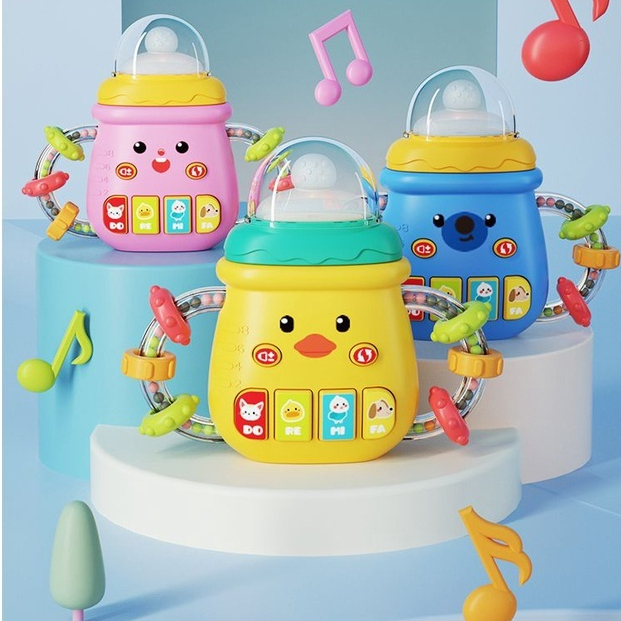 Đồ Chơi Lục Lạc Hình Bình Sữa Đáng Yêu Có Nhạc Và Phát Sáng Cho Bé Từ 10M+