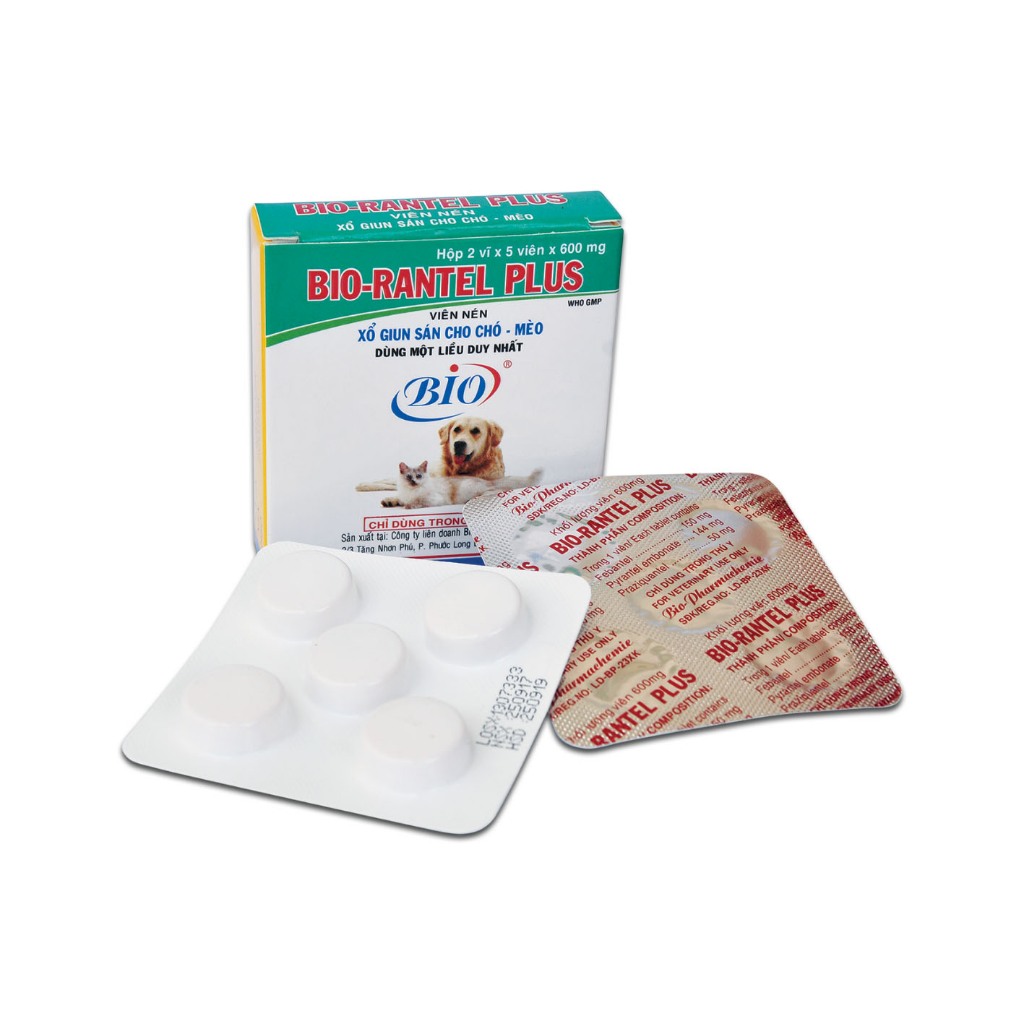 BIO- RANTEL PLUS - hộp 10 viên - Kiểm soát ký sinh trên thú cưng