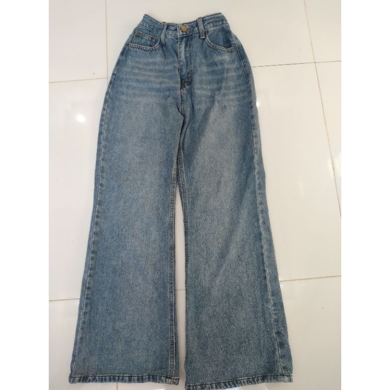 Jean ống rộng eo 60 _66 có chun eo, dài 98