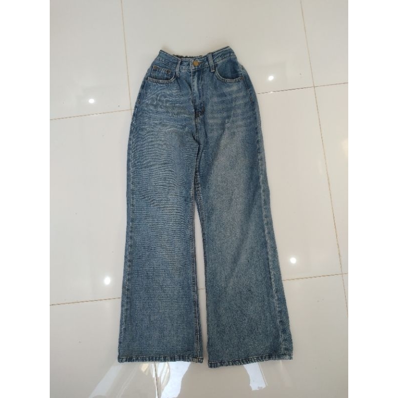 Jean ống rộng eo 60 _66 có chun eo, dài 98