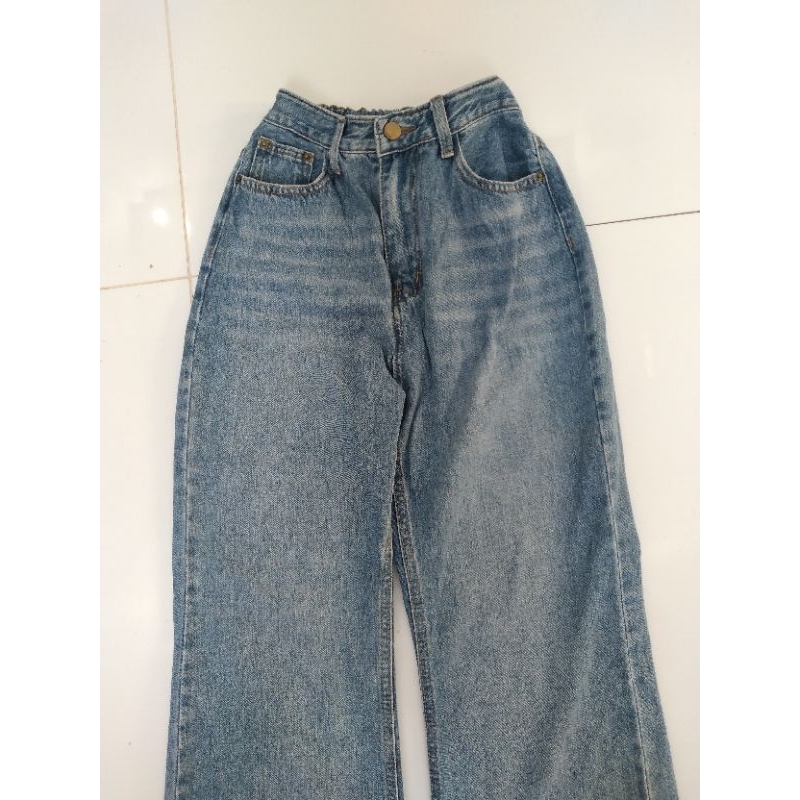 Jean ống rộng eo 60 _66 có chun eo, dài 98