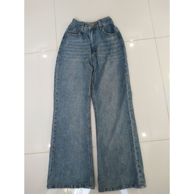 Jean ống rộng eo 60 _66 có chun eo, dài 98