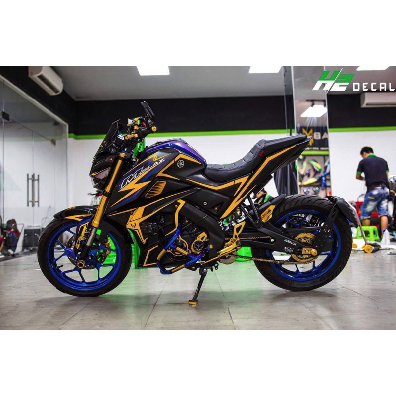 Tem trùm TFX đen viền CHỈ VÀNG màu,tem decal TFX tem xe, decal xe máy