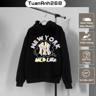  Áo Hoodie New York Mũ Trùm 2 Lớp Chất Nỉ Bông Cao Cấp  Áo Khoác Nam Nữ MLB In Hình Siêu Nét 