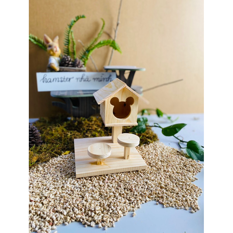 Nhà Hamster tầng nhà tầng gỗ thông cho mọi dòng hamster sóc chuột nhảy