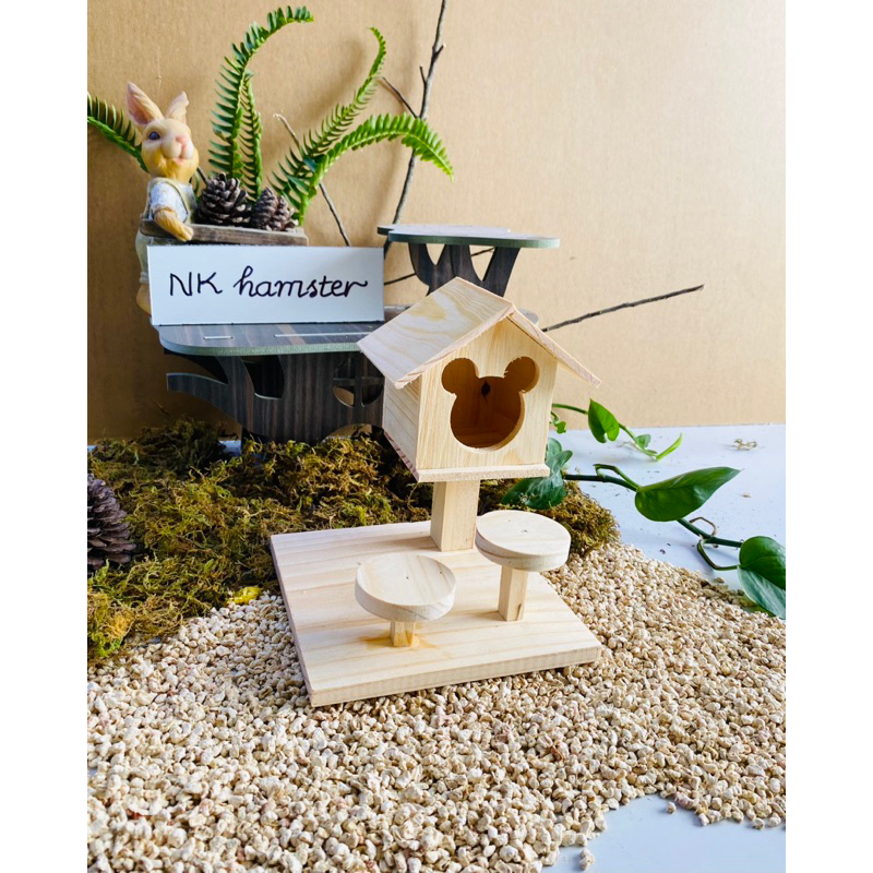 Nhà Hamster tầng nhà tầng gỗ thông cho mọi dòng hamster sóc chuột nhảy