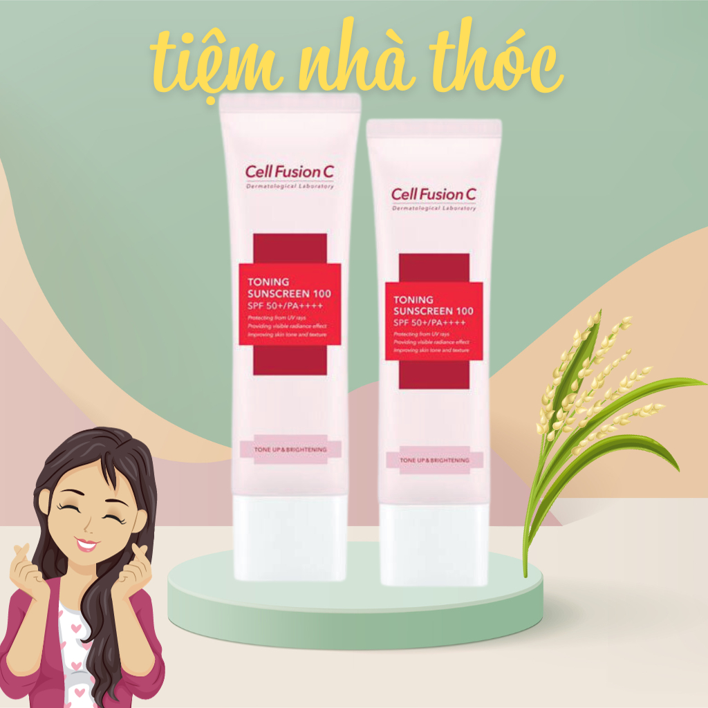 Kem Chống Nắng Dưỡng Trắng Nâng Tone Cell Fusion C Toning Sunscreen SPF50+/ PA++++ ! !