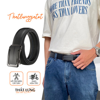 Thắt lưng nam khóa tự động thanh lịch, dây nịt nam đơn giản bản 3.5cm (Hỗ trợ cắt dây nịt) TLD163 - Thắt Lưng Giá Tốt