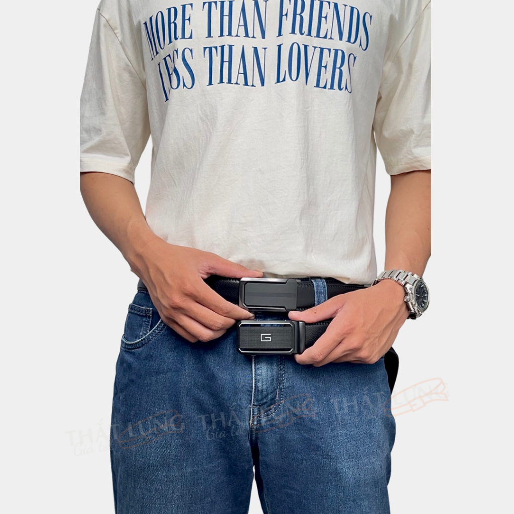 Thắt lưng nam khóa tự động thanh lịch, dây nịt nam đơn giản bản 3.5cm  TLD163 - Thắt Lưng Giá Tốt