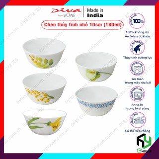 [Nhiều hoa văn] Chén chè, chén nước chấm, chén đựng sốt bằng thủy tinh chịu nhiệt 10cm Diva LaOpala 180ml