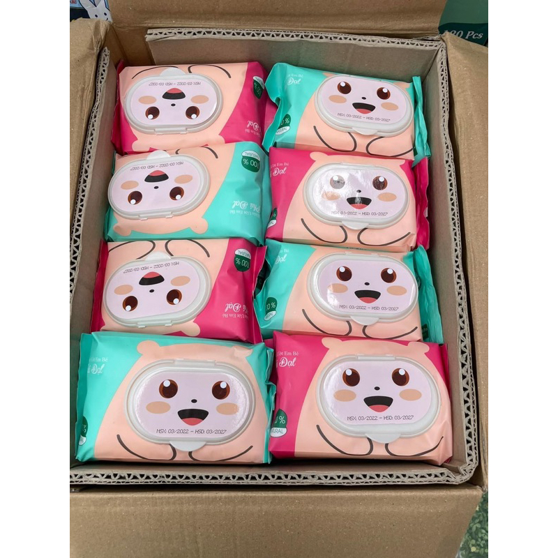 KHĂN ƯỚT GẤU Ú CAO CẤP HÀNG PHÚ ĐẠT 120 TỜ