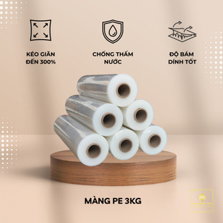 Màng pe 50cm - 3.2kg quấn hàng hóa/pallet - giá rẻ, chất lượng