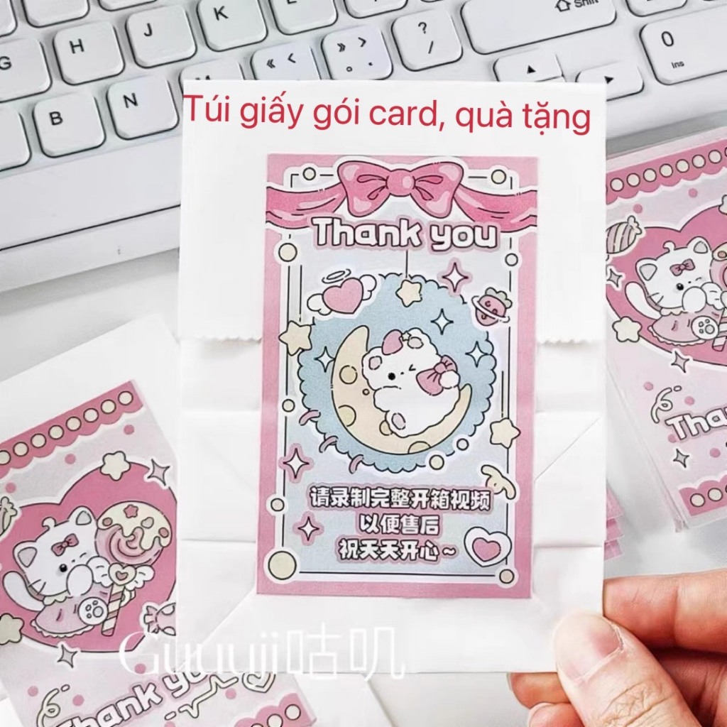 Combo 20 túi giấy màu trắng (9*18cm) gói card, gói quà.. [TG26]