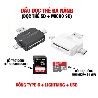 Đầu đọc thẻ nhớ đa năng đọc thẻ SD, TF trên điện thoại IP 5-15 + Android + Mac, Laptop